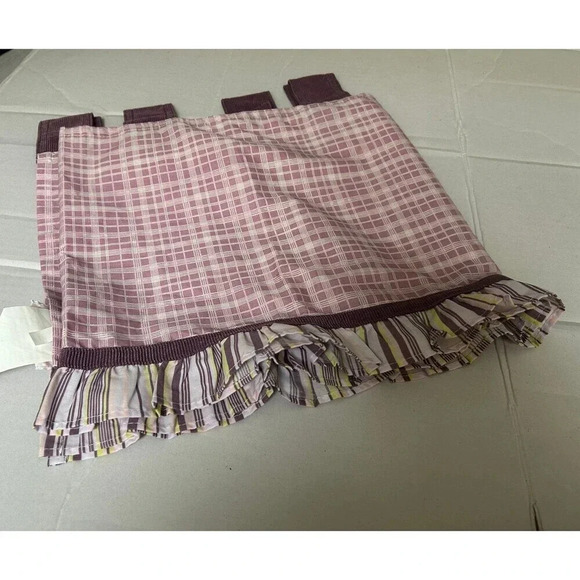 2 CoCaLo Baby Sugar Plum Window Valance Purple Check - Picture 1 of 5